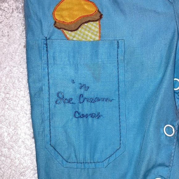 Vintage lollipop bubble gum ice cream one piece zip lightweight romper 0/3m - Picture 5 of 9